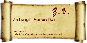 Zalányi Veronika névjegykártya